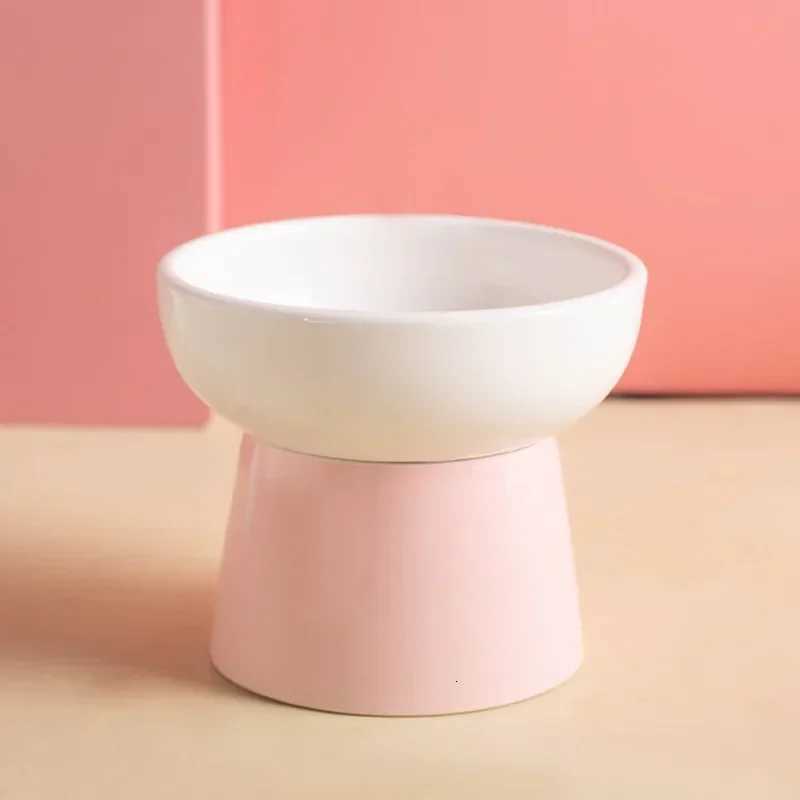 Cute Ceramic Pet Bowl High Foot Design for Dog Cat Food Water Feeder Easy To Clean Prevent From Tipping Over Bowl Pet Supplies Y250806