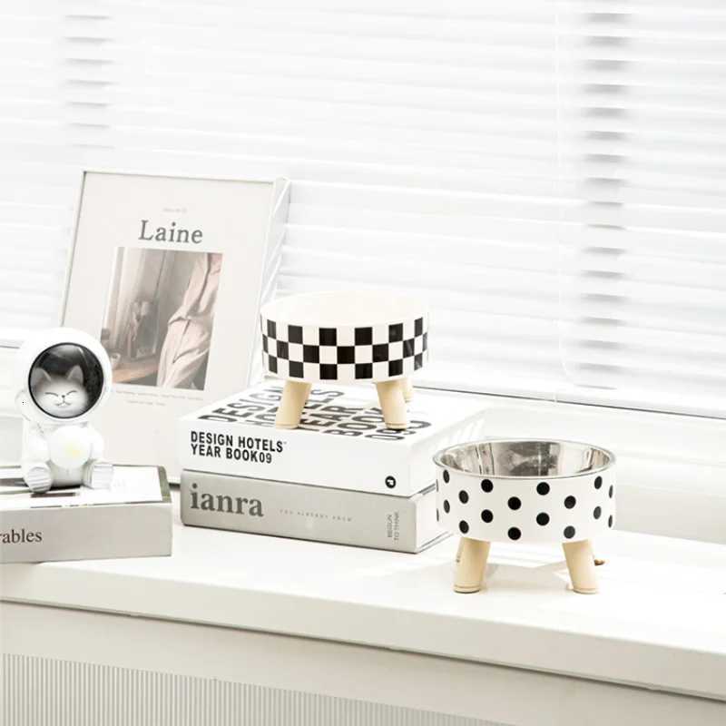 Dog Bowl Anti-knock Pet Bowl Plastic Cat Bowl High-footed Neck Dog Rice Bowl Large-capacity Cat Food Bowl Y250806