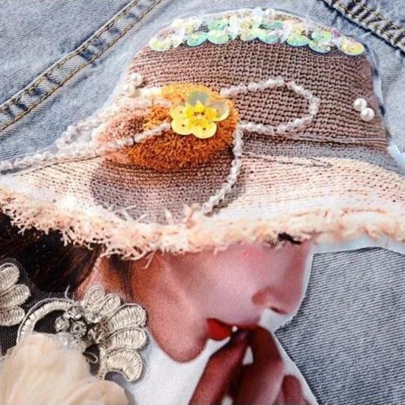 Womens Denim Jackets Diamonds Spring Autumn Female Jeans Coat Embroidered with Rhinestones Patchwork Sequin Print Graphic Blue 250804