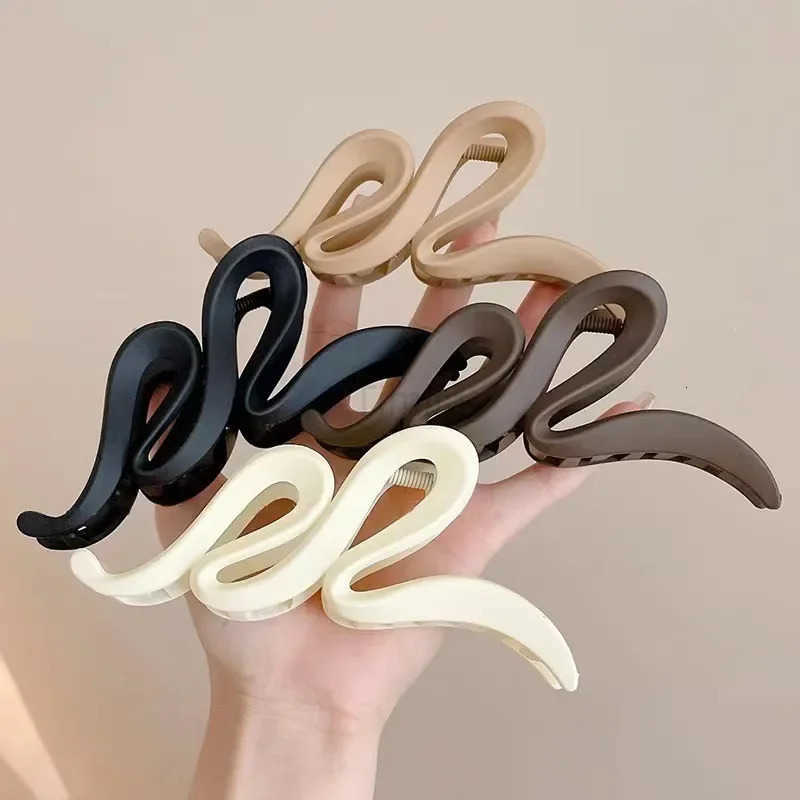 Big Matte Hair Clips Vintage Ribbon Bow Hair Claws Crab Headwear Hairpins Ponytail for Women Hair Accessories Barrettes U250807