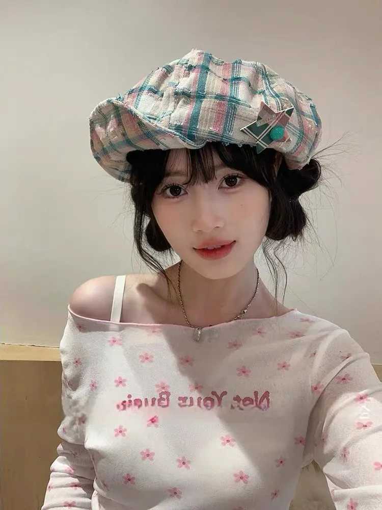 Womens Cute Hat Sweet Star Patterned Octagonal Hat Korean College Style Goes Well Versatile Beret Hat Trend By Painters Kaii XJ250807