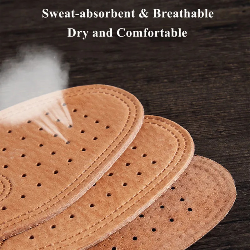 Real Cowhide Insole Leather Shoes Boots Shoe Inserts Soft Breathable -slip Template Shock Absorbing Insoles Sole 250805