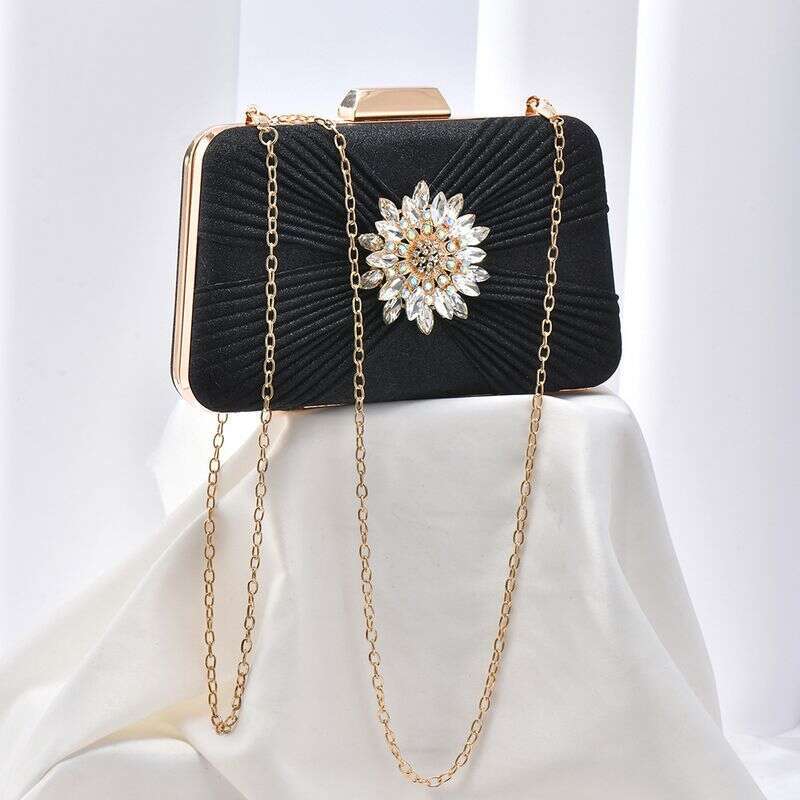 Women's Bags Exquisite Rhinestone Flower Evening Ladies Temperament Versatile Handbag Banquet Chain Crossbody Bag Wholesale
