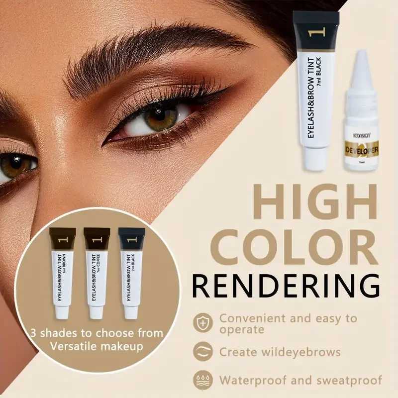 Eyebrow Dye Kit Waterproof and Sweat-proof Eyebrow Dye Comes with a Brush Long-lasting Eyebrow Shaping and Enhancement Effect W250807
