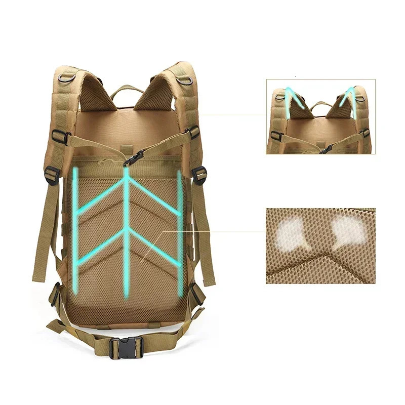 35L Men Women Survival Outdoor Backpack Trekking Sport Travel Rucksacks Camping Hiking Fishing Bags Tactical Hunting 250729