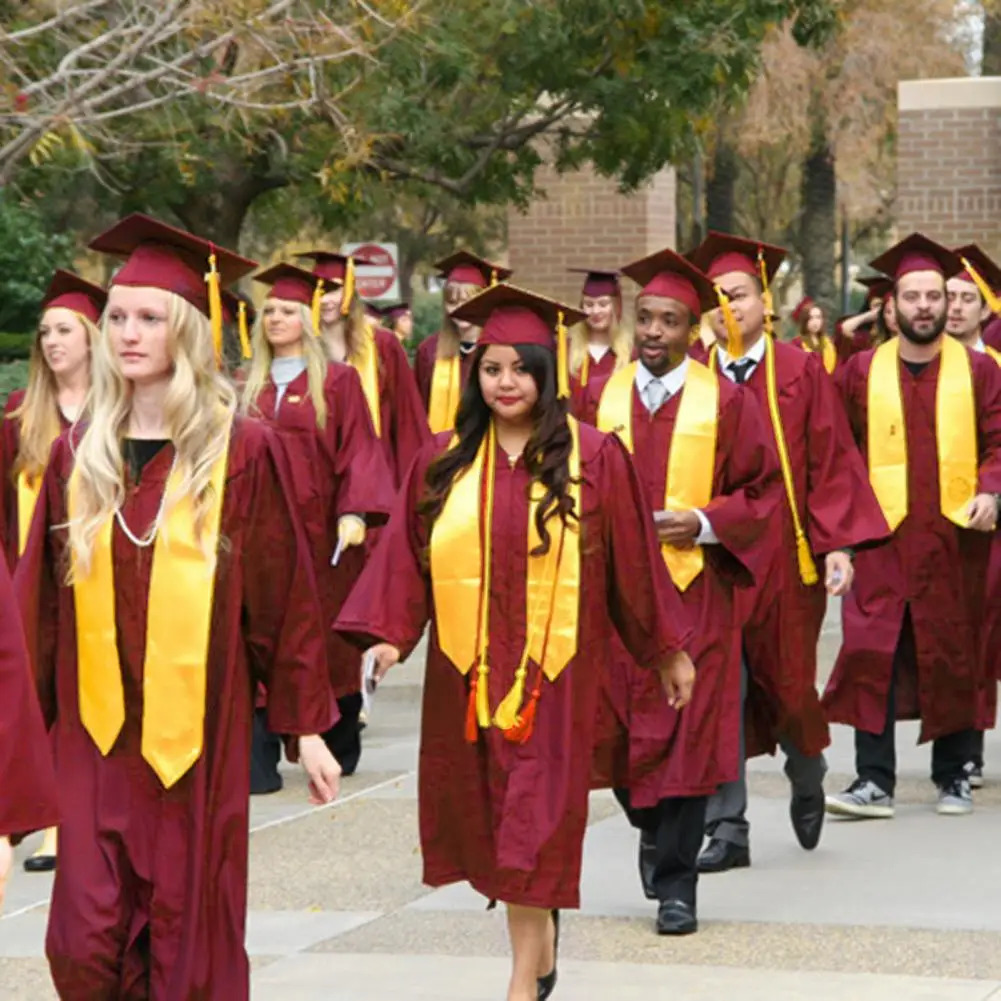 5PcsSet 2025 Bachelor Uniform Suit Stole Zipper Clre Graduation Robe With Hat Tassel Rope Of Honors Party Clothes 250729