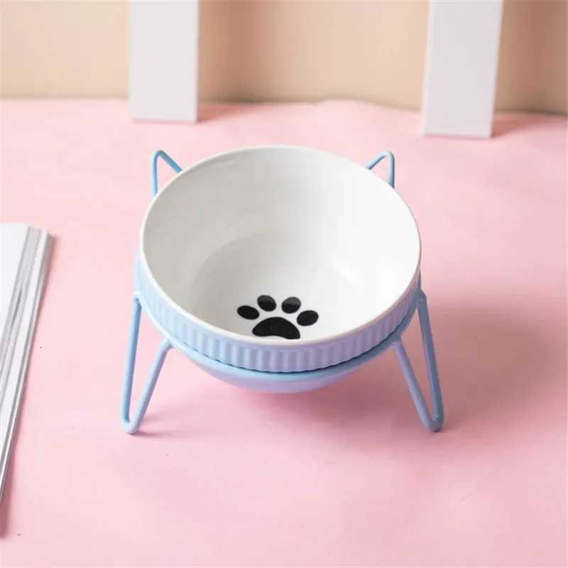 Fashion Cartoon Ceramic Pet Bowl Protect The Spine Table High Foot Dog Feeder Dog and Cat Cartoon Bowl Pet Supplies Accessories Y250806