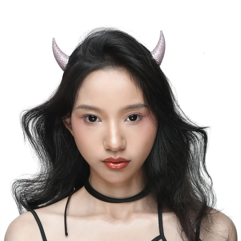 Punk HipHop Demons Horn Metal Headband Hairpins Lucifer Anime For Women Men Girls Jewelry Accessories 250730