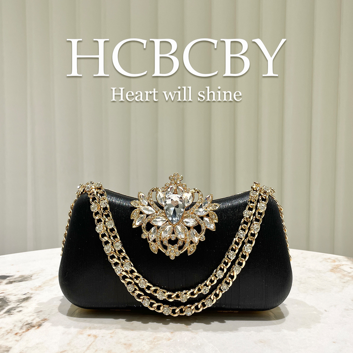 Free Shipping Designer Luxury Golden Rhinestone Buckle Decorated Striped Chain Clutch Bag For Women Fashionable Elegant Box-shaped Evening Bag Handbag