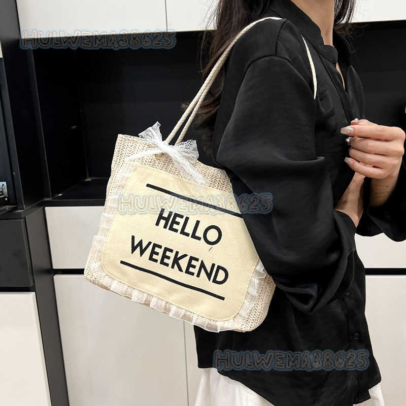 2025 New Woven Tote Bag Niche Beach Shoulder Hemp Rope Handheld Straw Bag Underarm Woven Basket H250806