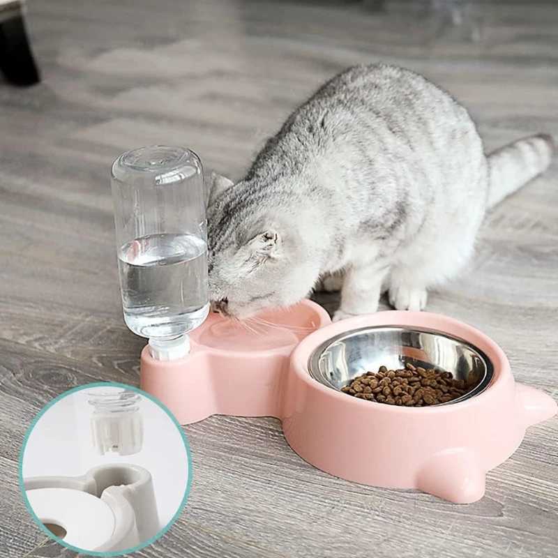Pet Water Dispenser for Cats and Dogs Automatic Water Storage Pet Food Bowl Food Container with Waterer Pet Supplies Y250806