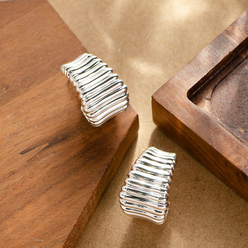 Fashion Minimalist Style Surface Emed Letter C-shaped Earrings for Women High-end Sier Needle Ear Jewelry