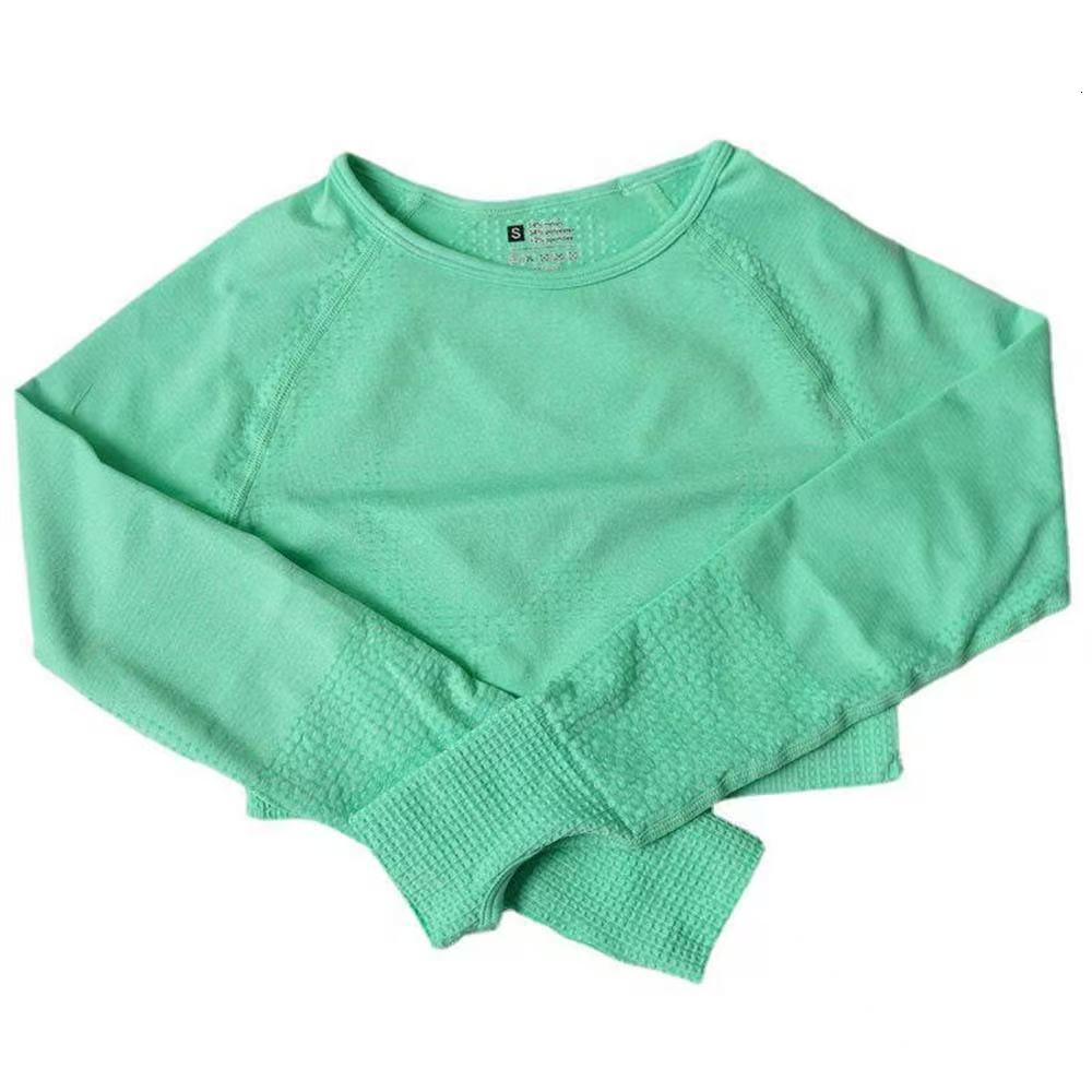 High Waisted Tight Seamless Jacquard Yoga Pants Gym Pants Fitness Top Long Sleeve Women's Sportswear shaping