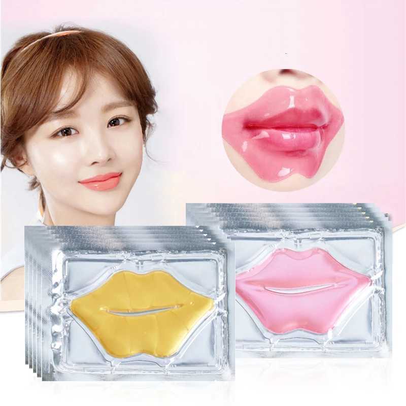 5/10/20/30pcs Pink Gold Crystal Collagen Lip Mask Plump Lips Moisturizing Nourishing Lip Patches Lips Plumper Skin Care ProductsXJ250807