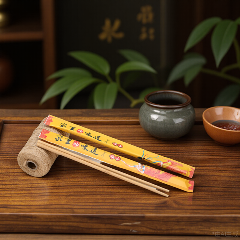 White Kraft Packaged Eco-Chopsticks Made from Sustainably Grown Bamboo