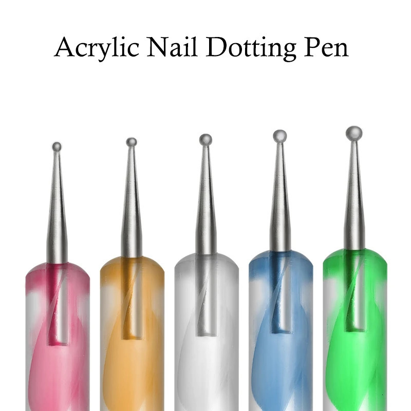 5Pcs Nail Acrylic Dotting Pen Nail Art Diamond Dotting Pen Nail Rhinestones Pick Up Tools Painting Spiraling Stripe Pen Kits 250805