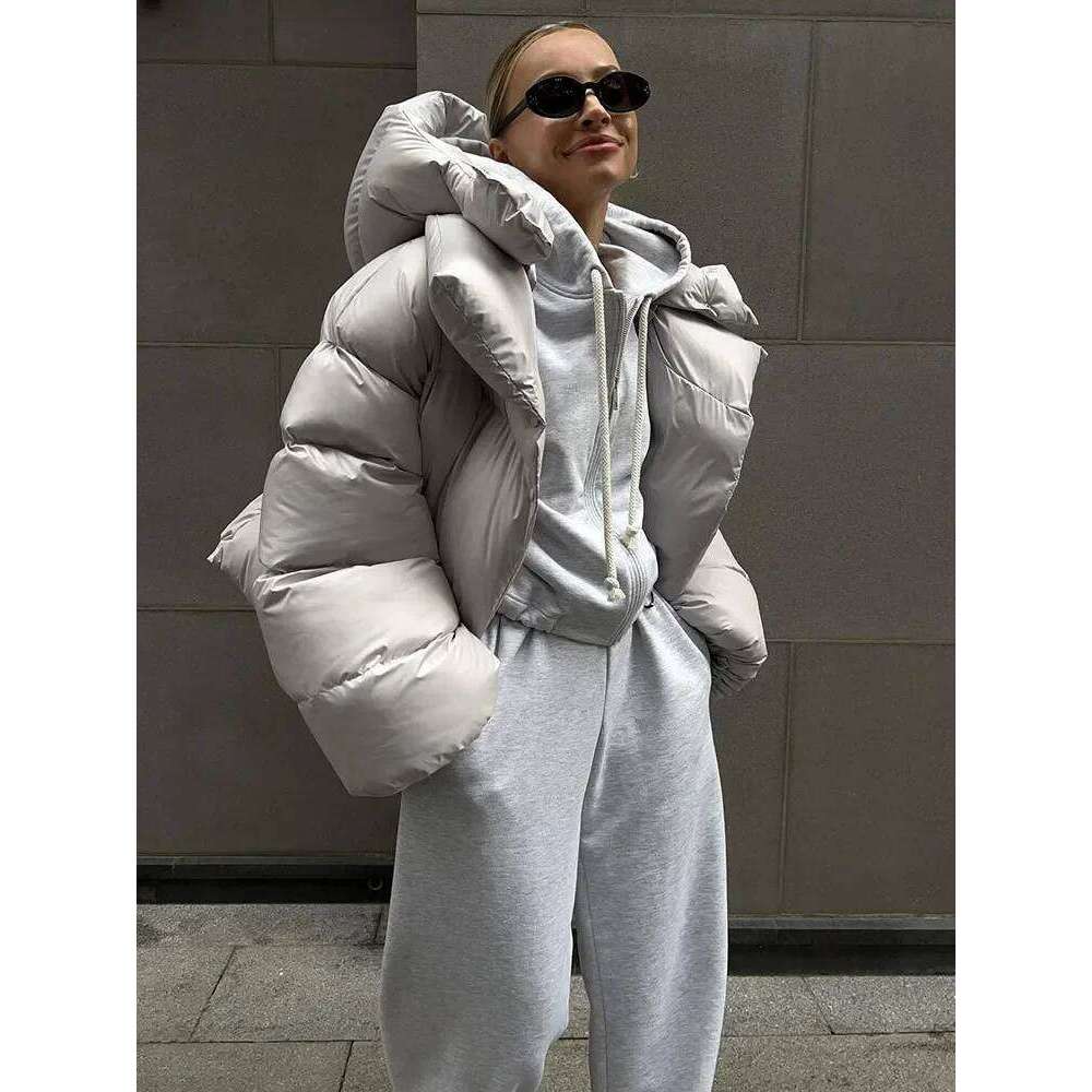 Designer Clothing 2025 TARUXY Thick Parkas Long Sleeve Top Women Autumn Winter Warm Coat Women's Street Fashion Hoodies Woman Cotton-Padded Jacke