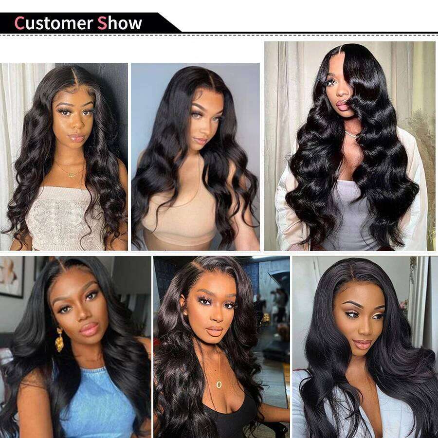 Body Wave Brazilian Weave 100% Natural Black Human Hair Extensions synthetic 3 PCS Bundles