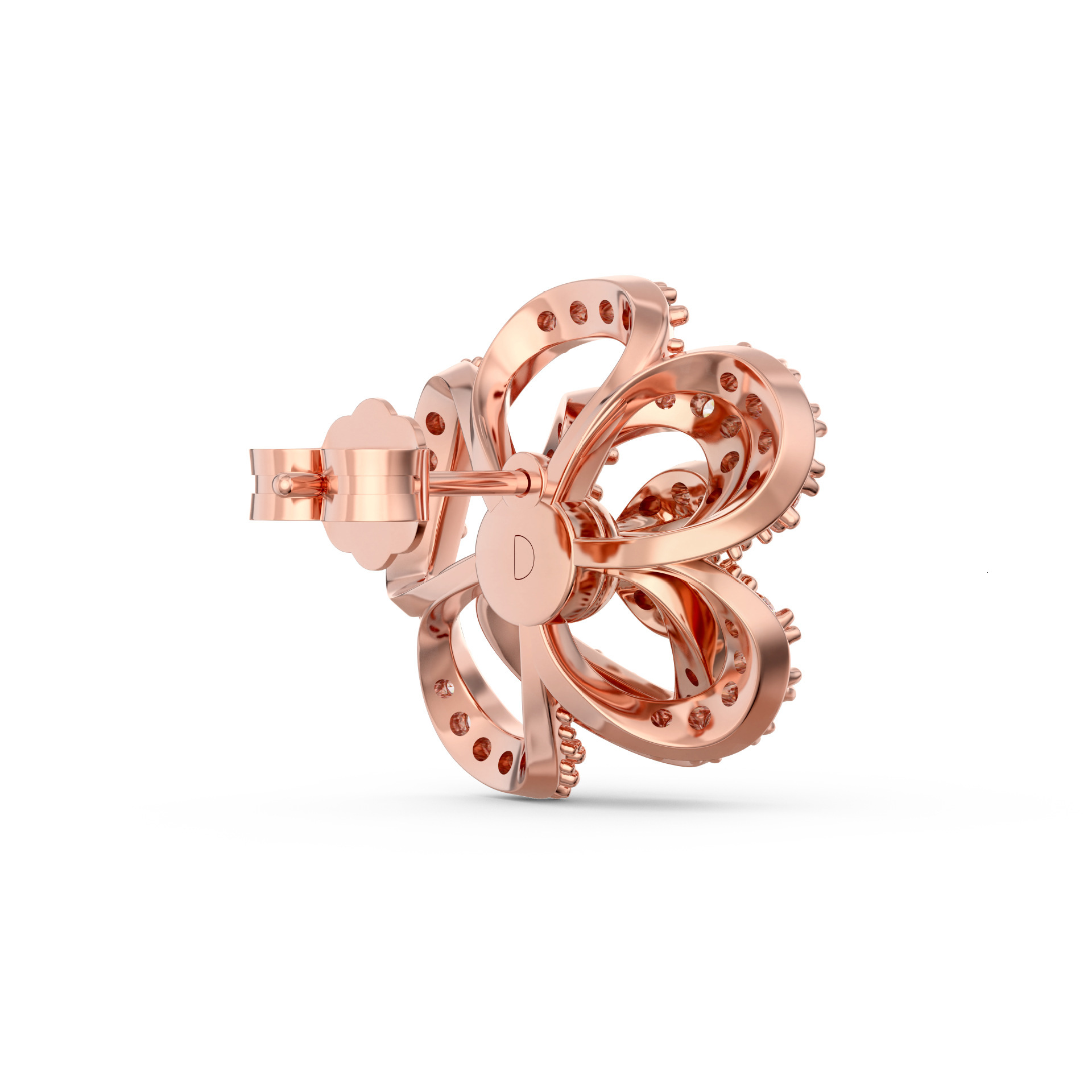 Free Shipping Designer Luxury Jewelry S925 Sterling Silver Earrings Round Zircon Full Diamond Inlaid Rose Flower Versatile Ear Studs Women's Acce