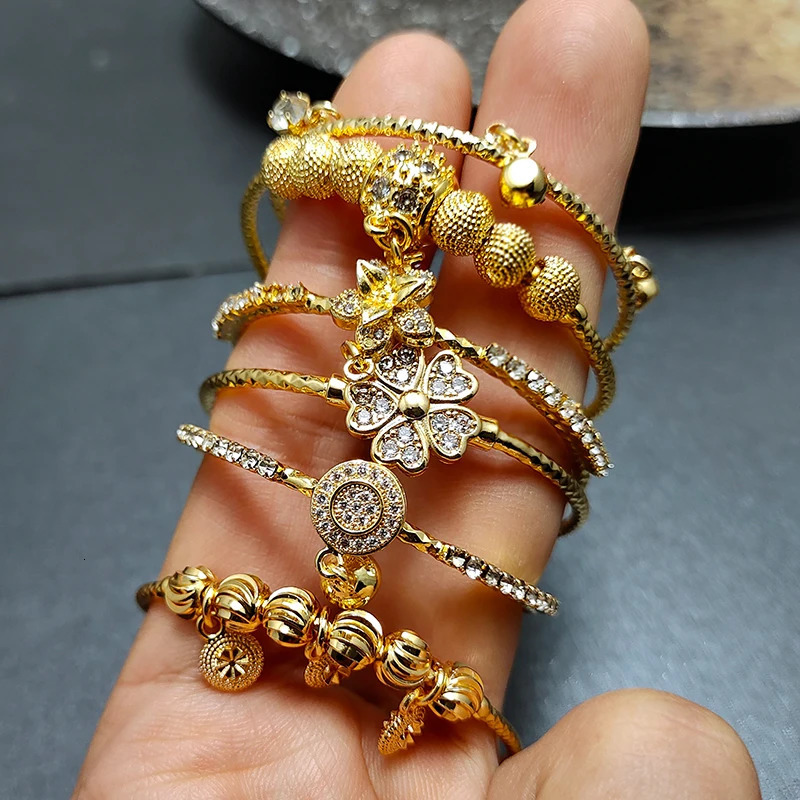 20 Styles Dubai Gold Color Baby Bangles For Kids Baby Promotion Sale Child Birthday Gifts ChildrenS Bracelets 250805