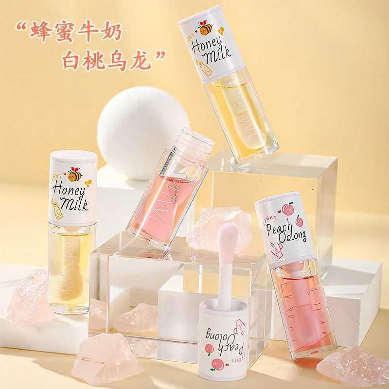 Peach Lip Oil Gloss Plumper Moisturizing Non Sticky Sexy Water Glossy Long-Lasting Transparent Liquid LipstickXJ250807