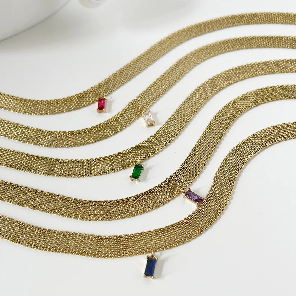 Classic Snake Gold-plate Cube Chain Roll Necklace For Women Wide Hollow Crystal Pendant Magic Bitcoin Necklaces Jewelry 250805