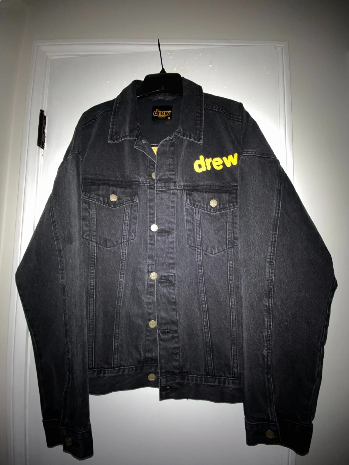 Drew House Knitting embroidery Men's Clothing autumn and winter designer niche American retro print loose denim jacket