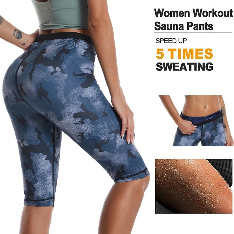 Women Camouflage Body Shaper Sweat Shorts Fitness Pants Gym Slimming Sauna Suits Flat Tummy Pants Waist Trainer Shapewear 250805