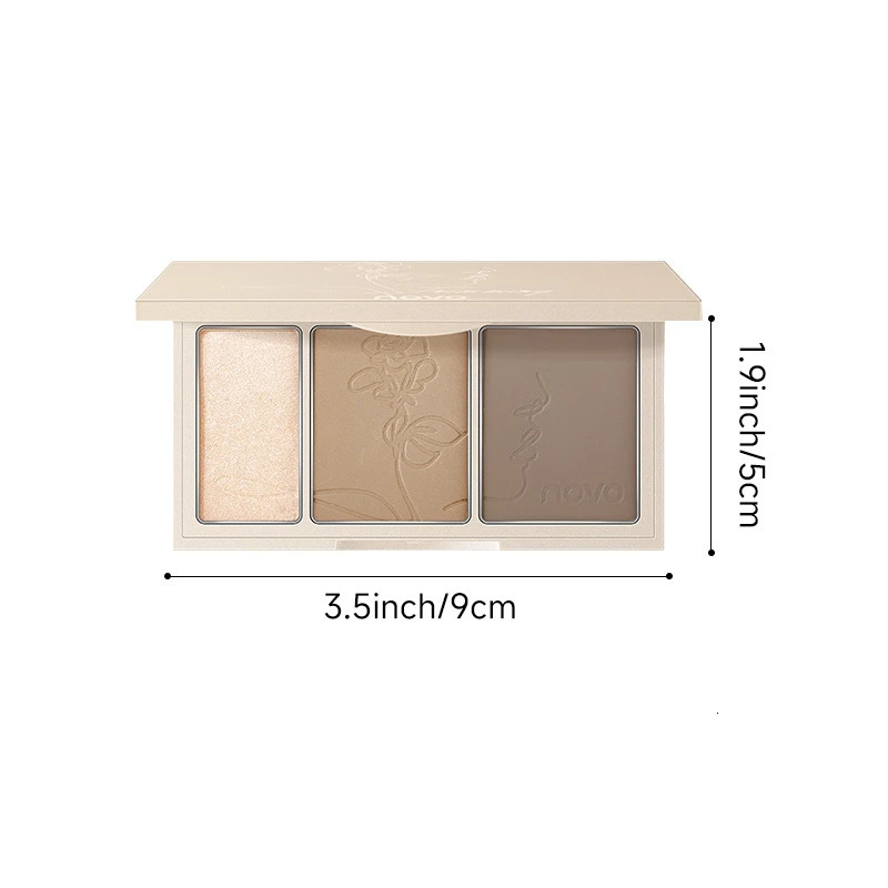3-In-1 Contouring Powder - Easy To Blend Highlight And Contour Palette Ultra-Fine And Long-Lasting Complexion-Enhancing Shade 250730