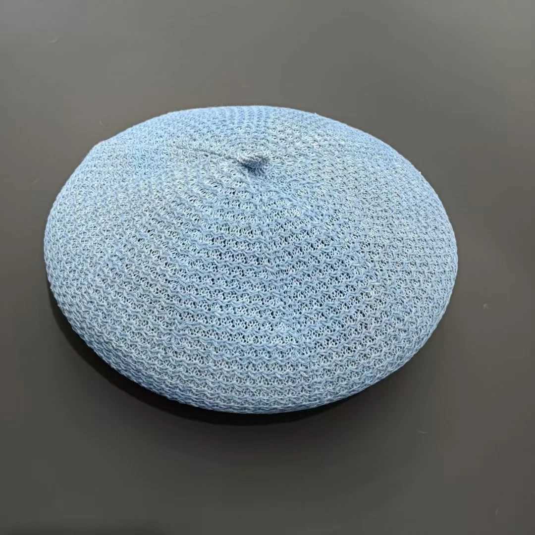 Womens French Hollow Sequined Beret Spring Summer Outfit Accessory Thin Breathable Eye-Catching Small Artist Hat Versatile Fashion XJ250807