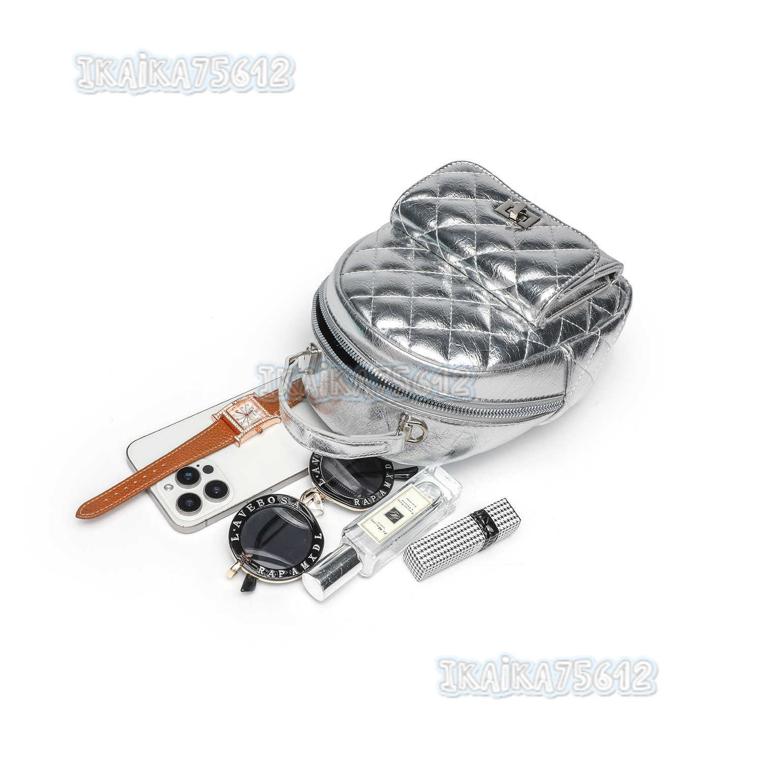 Casual Style Quilted Embroidery Handbag Elegant Versatile Commuting Travel Backpack H250806