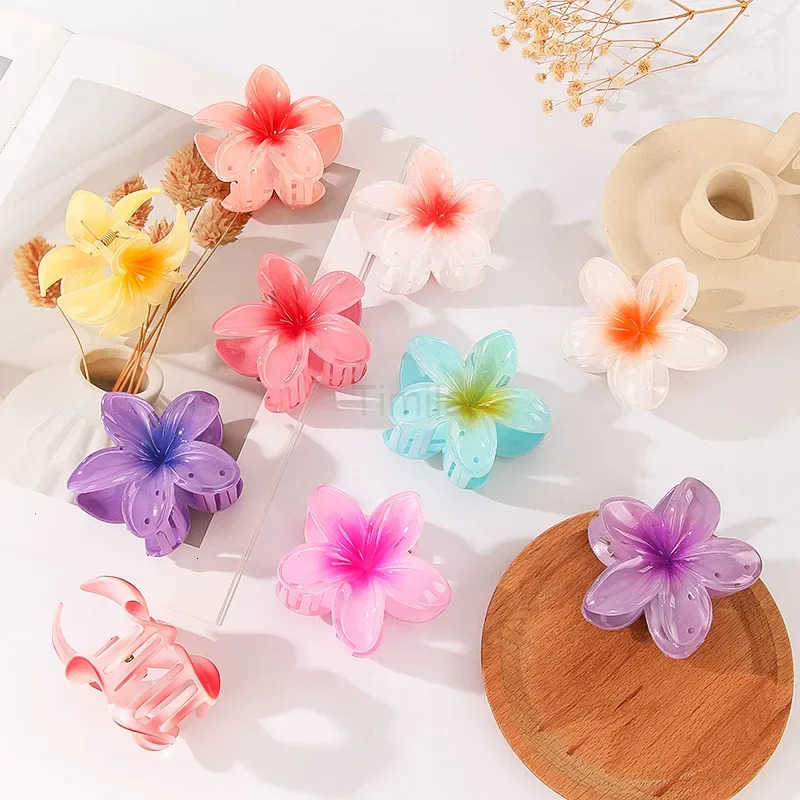 Flower Hair Claw Clips-Hawaiian Hair Clips for Women Summer Beach Essentials Hair Accessories Cute Large Clips U250807