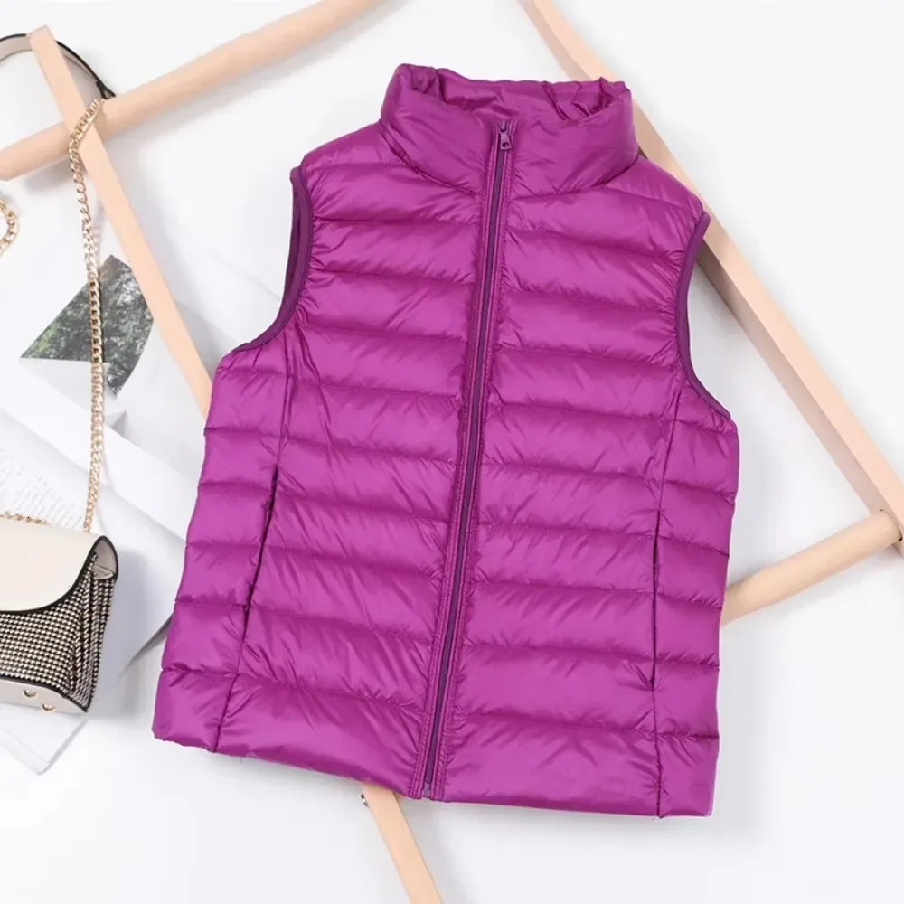 White Duck Down Jacket Women Vest Autumn Winter Sleeveless Waistcoat Warm Lightweight Puffer Jacket Female Tops Outwear 250805