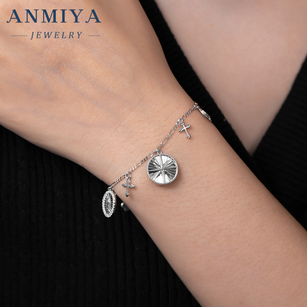 Christian Catholic Religious Bracelet 925 Silver 18K Gold Jesus Cross Bracelet