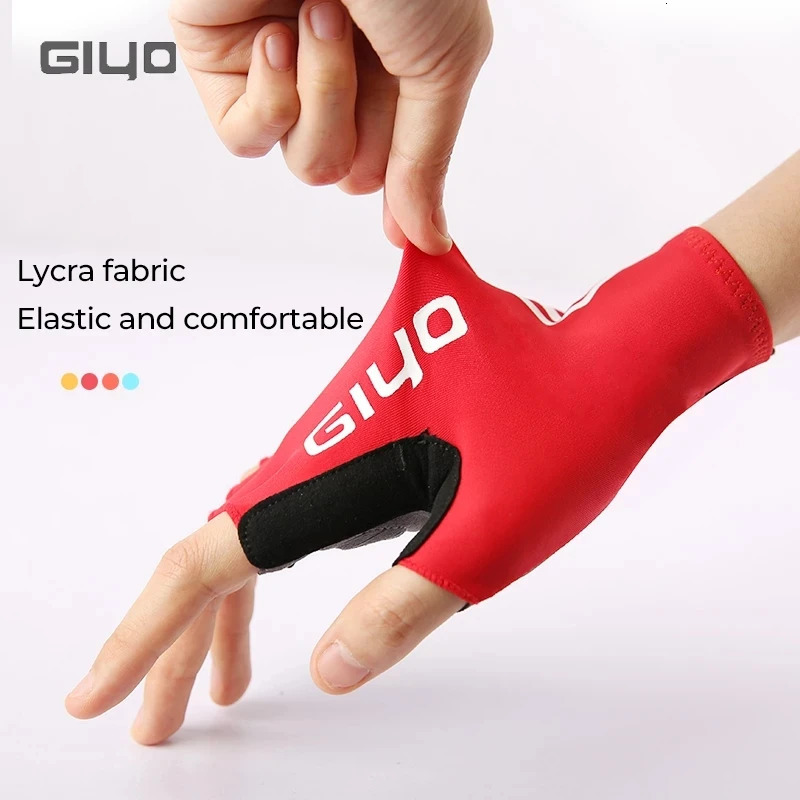 Giyo Halffinger Gloves Antislip Bicycle Mitten Fabric Mens Cycling Fingerless MTB Road Bike Summer Short 250729