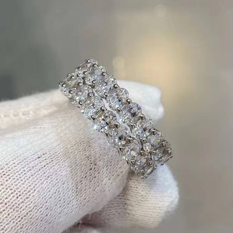 S925 Sterling Silver 14K 18K Solid Gold Jewelry Solitaire Oval Moissanite Ring Engagement Vvs Moissanite Engagement Ring