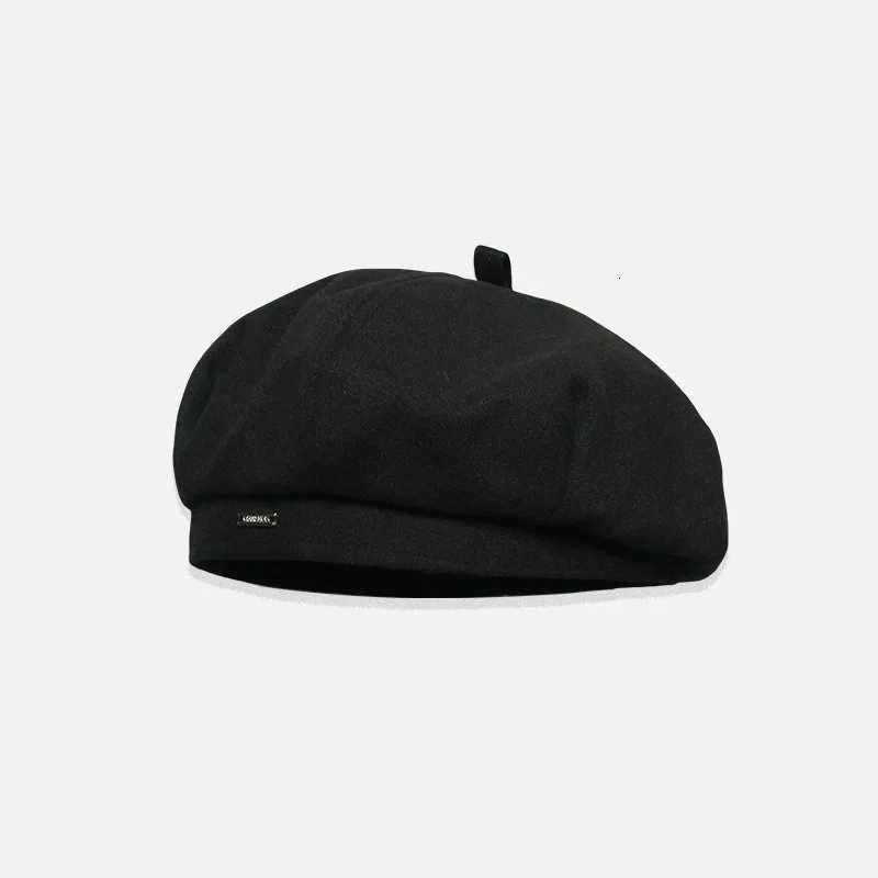 Korean Classic Premium Feel Black Beret Spring Autumn Thin Solid Color INS Trend Versatile Painter Hat Simple Cs for Women XJ250807