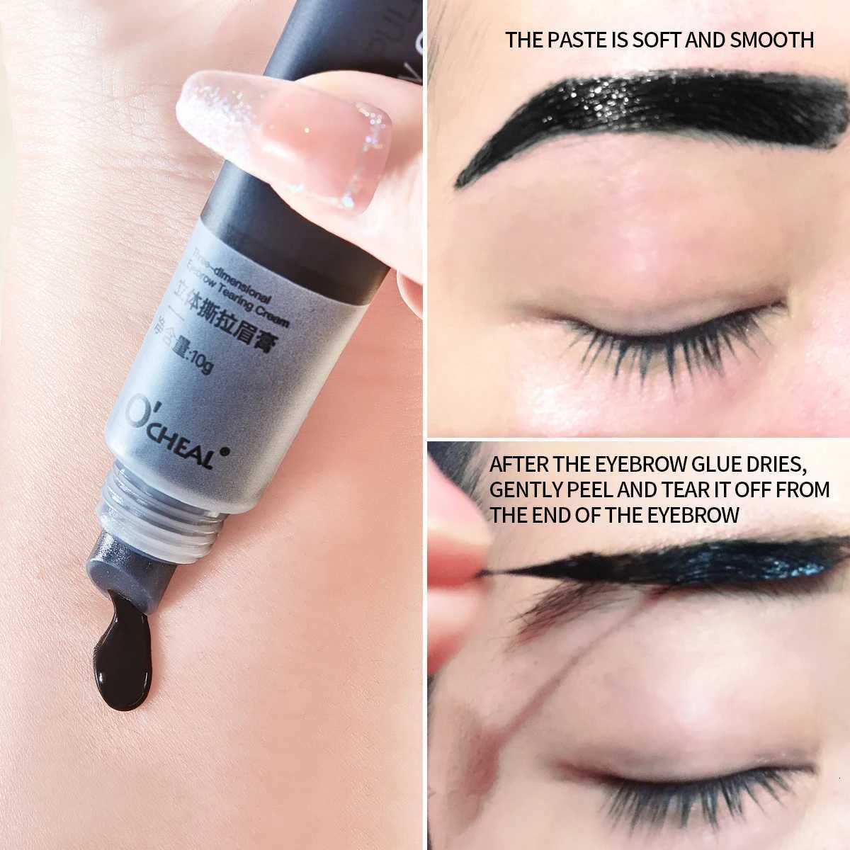 0cheal Eyebrow Gel Peel Off Natural Tinting Tattoo Waterproof Long Lasting Eye Cream Coloring Eyebrow Glue Quick Dry Brow Makeup W250807
