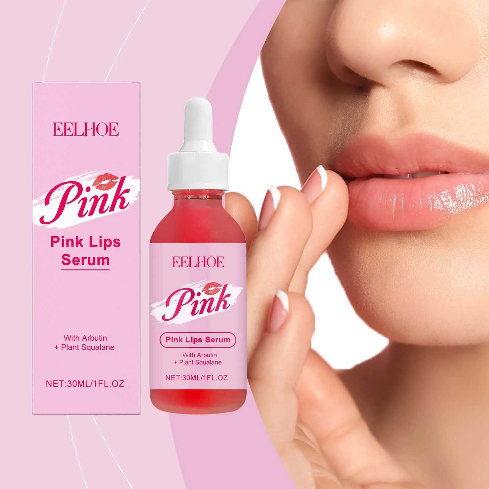 EELHOE Pink Lip Serum Plumper Lip Lightening for Dark Lips Deep Hydration Lip Pigment Melanin Removal Repair Lip Gloss EssenceXJ250807