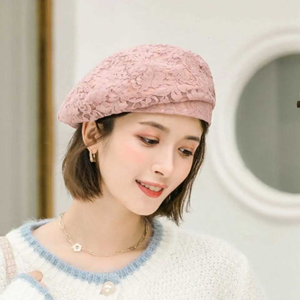 Thin Lace Beret Ladies Summer Street Shoot Fashion Bud Hat Elegant Artistic Spring Autumn Department Painter Hat Decorative Hats XJ250807