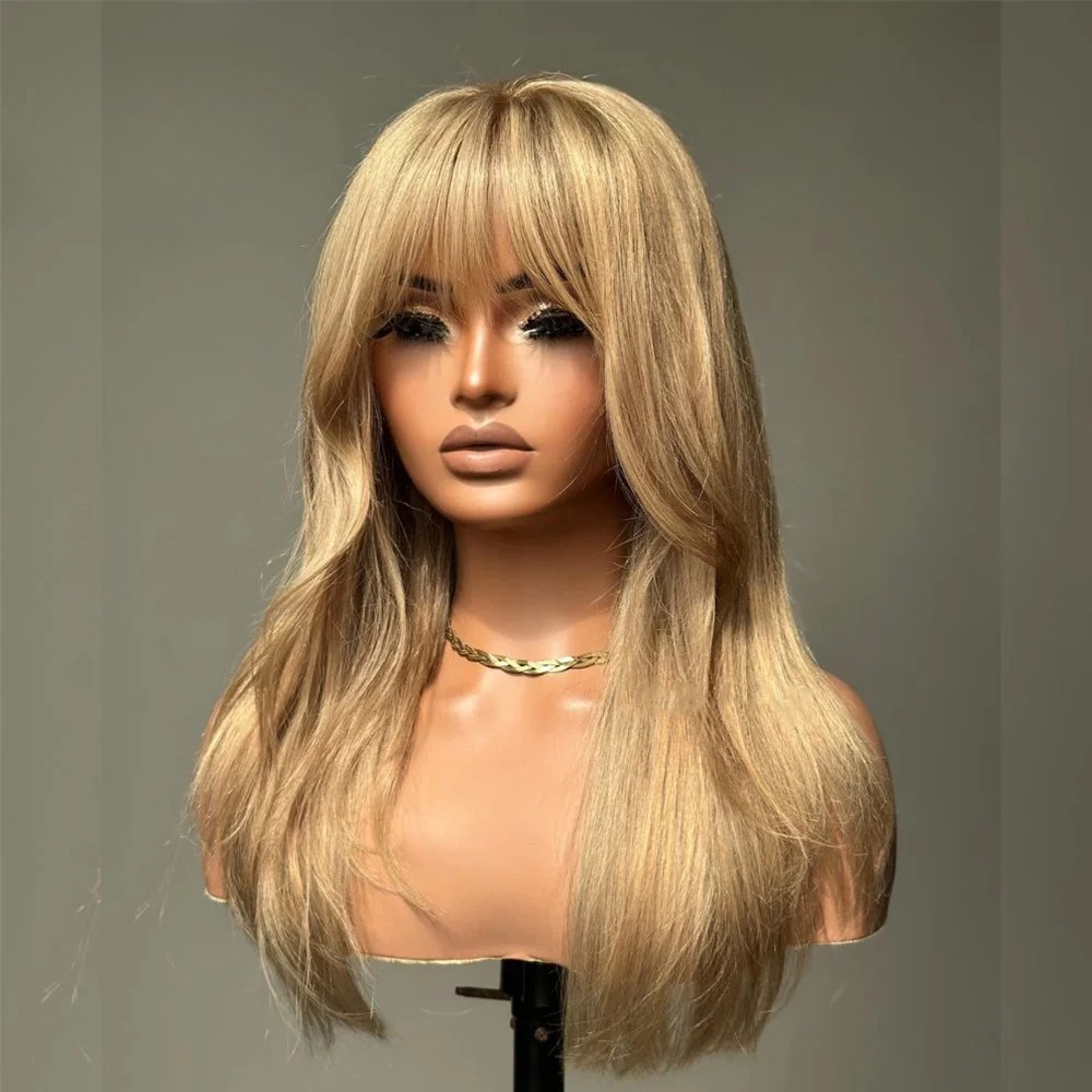 Wear And Go Wig With Layered Bang Glueless Ready To Wear 360 Full lace Human Hair Wigs For Women 13x4 Lace Closure Wig Synthetic