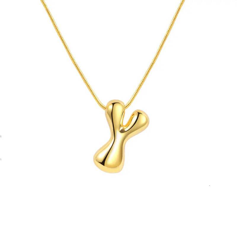 Sterling Sier Letter Necklace For Girl Gift Smooth Cute Balloon Jewelry Accessories Dropshipping Wholesale Jewelry for Women