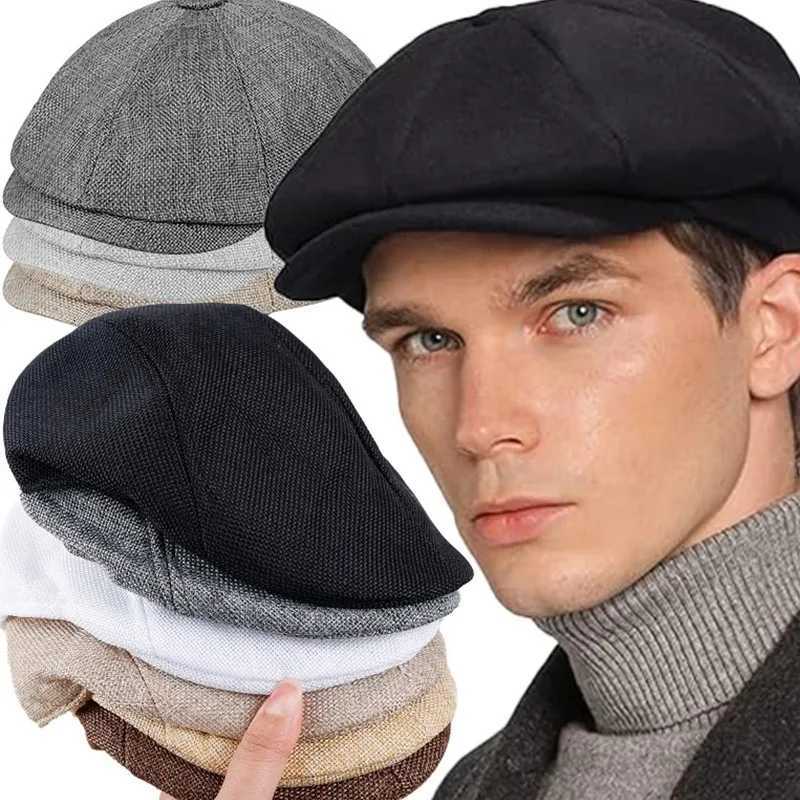 Vintage Cotton Cs for Men Women Summer Autumn Hat Flat Ivy Gatsbay Berets Irish Outdoor Cabbie Beret Painter Hat Casual Wear XJ250807