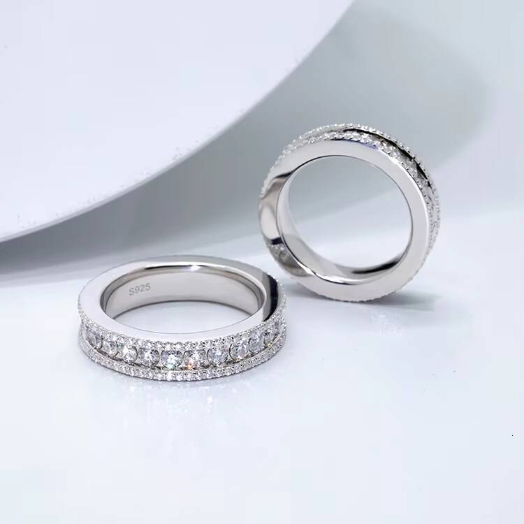 Sterling Silver 925 Moissanite Rings for Men and Women Simple Fashion Couple Engagement Rings Jewelry Moissanite Ring