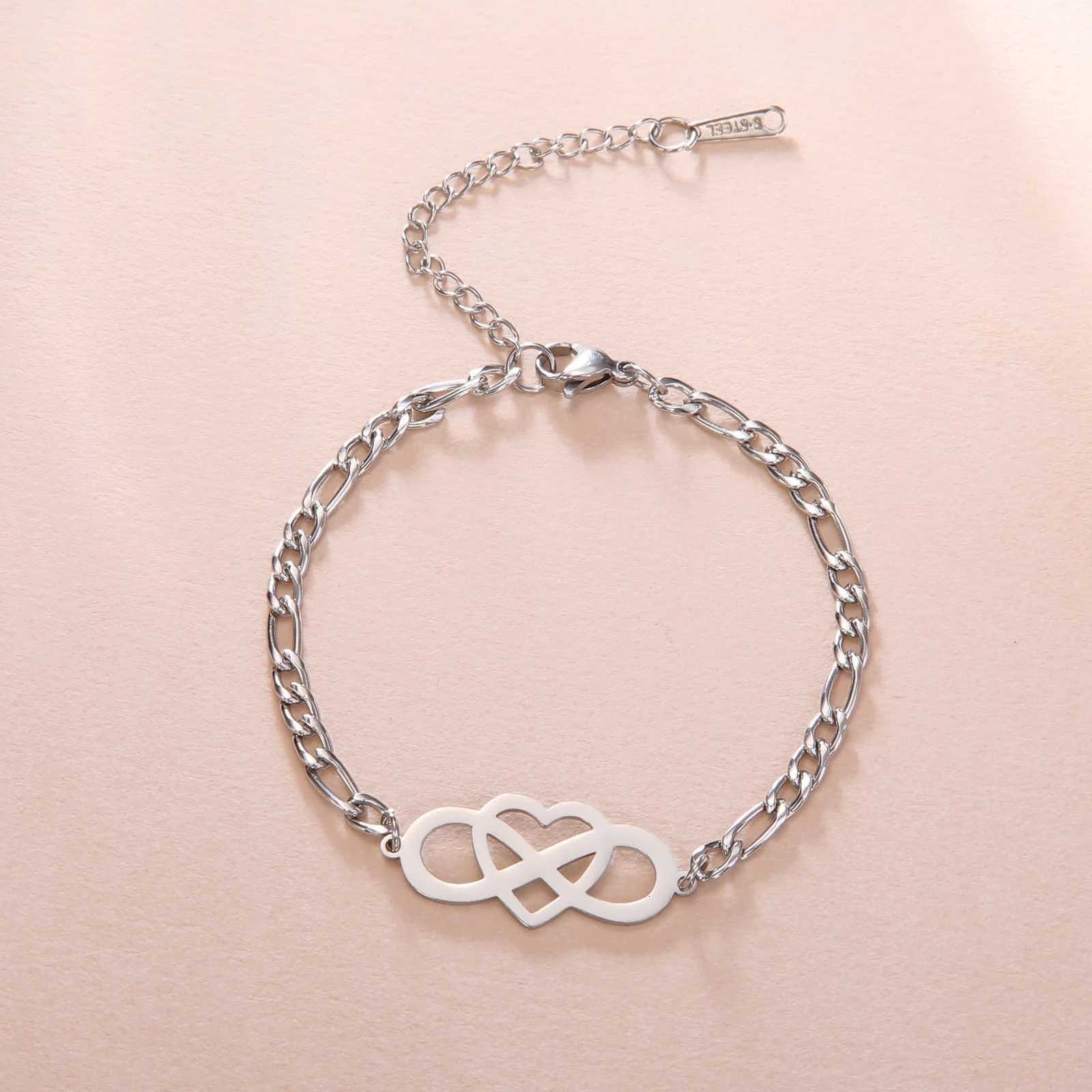 Kkjoy Stainless Steel Silver Color Infinity Anklet Endless Symbol Adjustable Feet Chain for Women Jewelry Gift For Girls Y250805