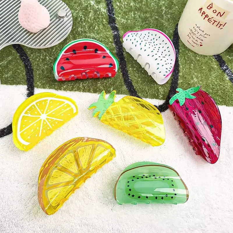 1pc Fruit-based acrylic clip creative hair accessory hair clip for the back of the head high-end Korean version clip U250807
