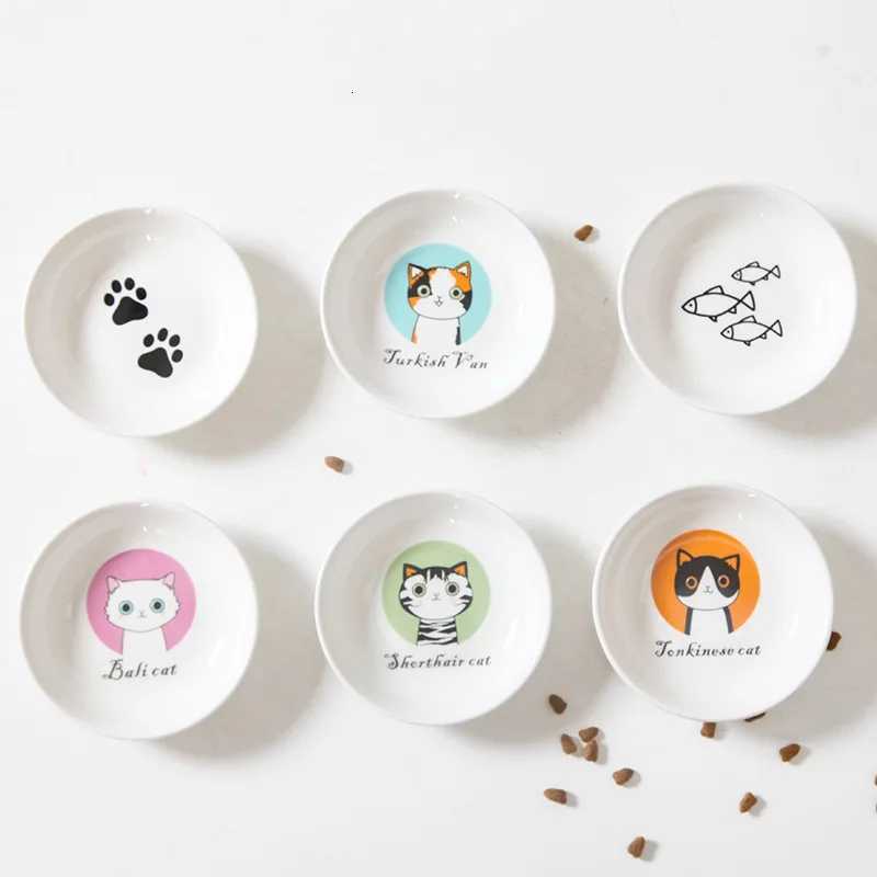 New Creative Cute Cat Small Saucer Shape Mini Plate Ceramics Cartoon Dish Creative Snack Plate Chinchilla Squirrel Hedgehog Bowl Y250806