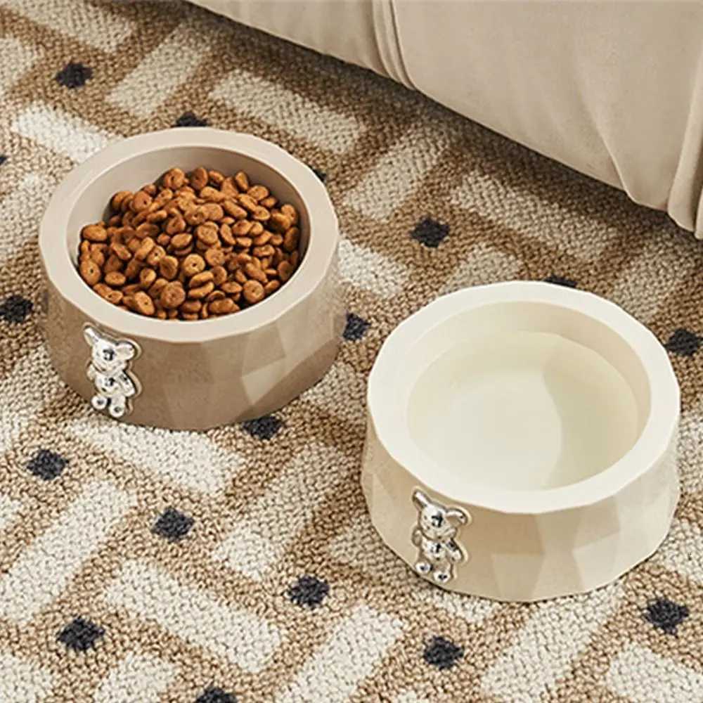 Anti Knock Stainless Steel Bear Pet Bowl Detachable with Non-Slip Pad Cat Feeder Double Anti Tipping Pet Feeding Basin Dogs Cats Y250806