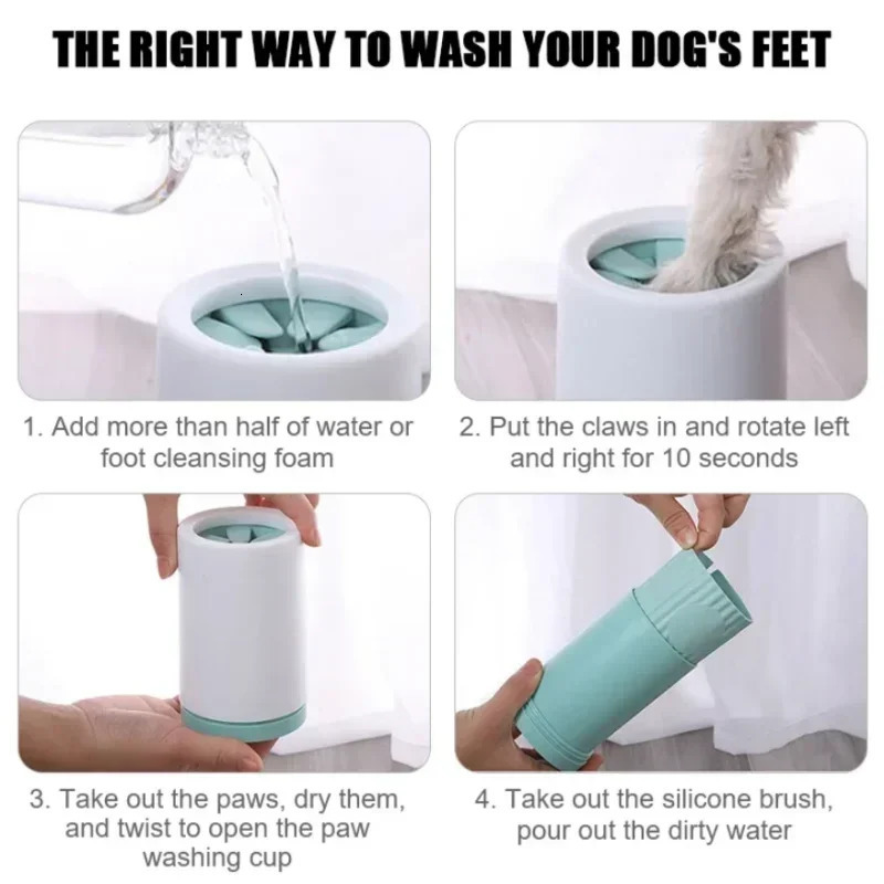 Automatic Pet Foot Washer Cup Silicone Soft Foot Cup Cat Foot Cleaning Bucket Dog Paw Cleaner Cup Manual Quick Feet Wash Cleaner 250805