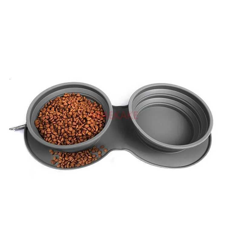 1pcs Dog Portable Bowl Outdoor Pet Food Bowls Foldable Not slip Anti Slowly Feed Silicone Cat Travel Bowl Pet Supplies Y250806